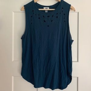 Old Navy Navy Blue Cutout Rayon Tank L